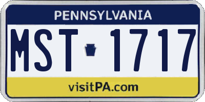 PA license plate MST1717