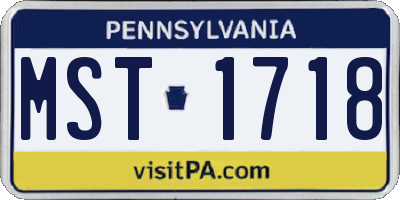 PA license plate MST1718