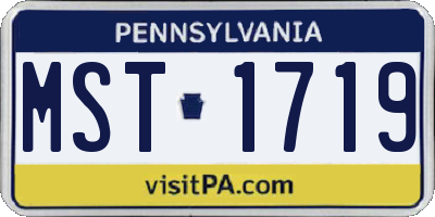 PA license plate MST1719