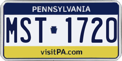PA license plate MST1720