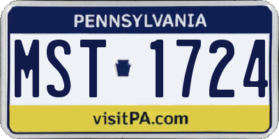 PA license plate MST1724