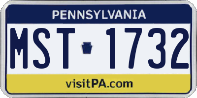 PA license plate MST1732
