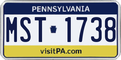 PA license plate MST1738