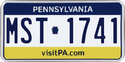 PA license plate MST1741
