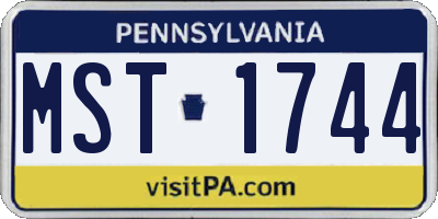 PA license plate MST1744