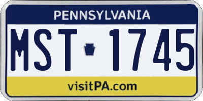 PA license plate MST1745