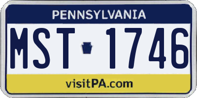 PA license plate MST1746