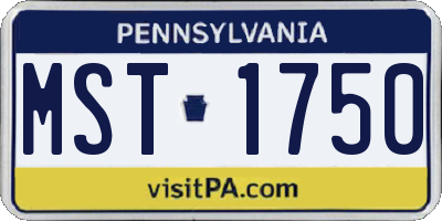 PA license plate MST1750