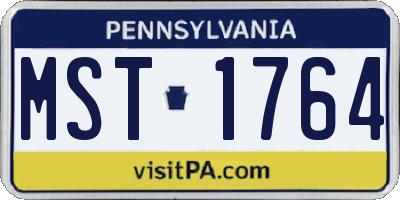 PA license plate MST1764