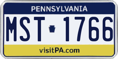PA license plate MST1766