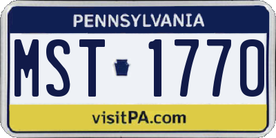 PA license plate MST1770