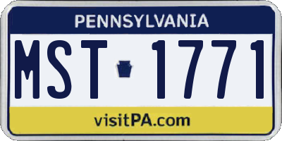 PA license plate MST1771