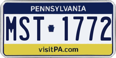 PA license plate MST1772
