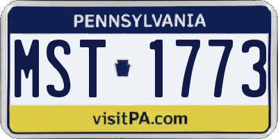 PA license plate MST1773
