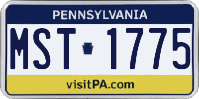 PA license plate MST1775