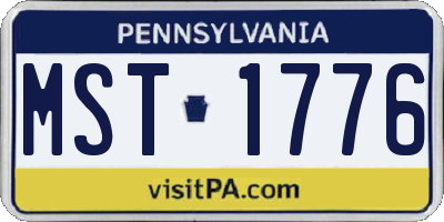 PA license plate MST1776