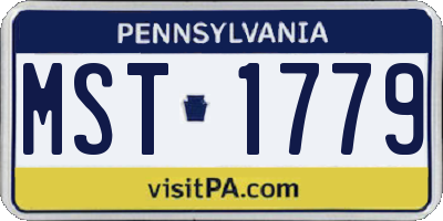 PA license plate MST1779