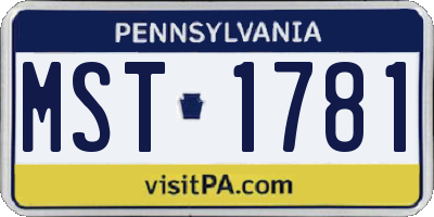 PA license plate MST1781