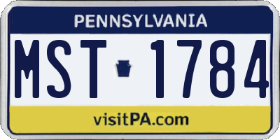 PA license plate MST1784