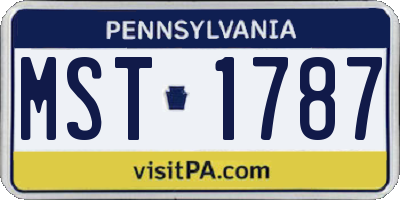 PA license plate MST1787