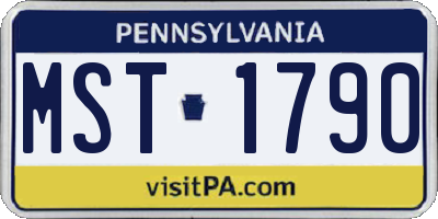 PA license plate MST1790