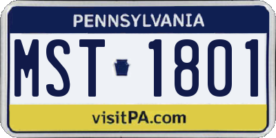 PA license plate MST1801