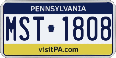 PA license plate MST1808