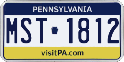 PA license plate MST1812