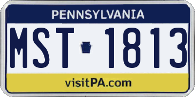 PA license plate MST1813