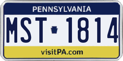 PA license plate MST1814