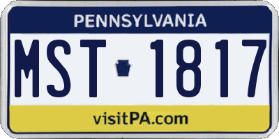 PA license plate MST1817
