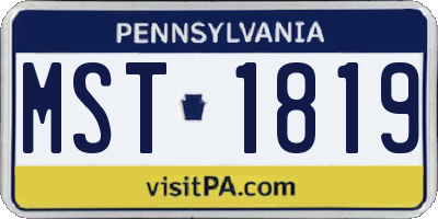 PA license plate MST1819