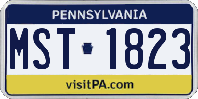 PA license plate MST1823