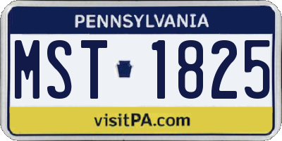 PA license plate MST1825