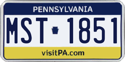 PA license plate MST1851