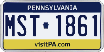 PA license plate MST1861