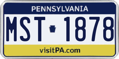 PA license plate MST1878