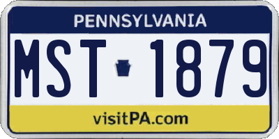 PA license plate MST1879