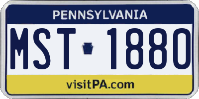 PA license plate MST1880