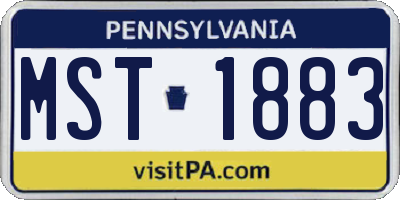 PA license plate MST1883