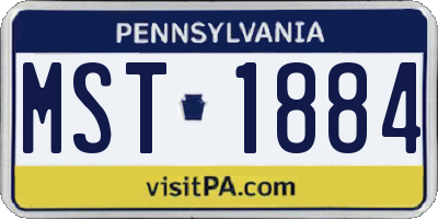 PA license plate MST1884