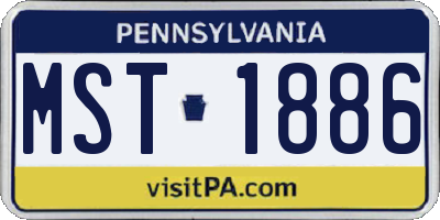 PA license plate MST1886
