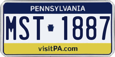 PA license plate MST1887