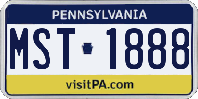 PA license plate MST1888