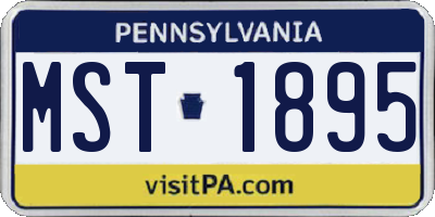 PA license plate MST1895