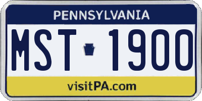 PA license plate MST1900