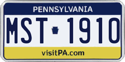 PA license plate MST1910