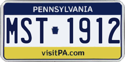 PA license plate MST1912