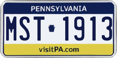PA license plate MST1913