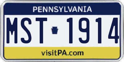 PA license plate MST1914